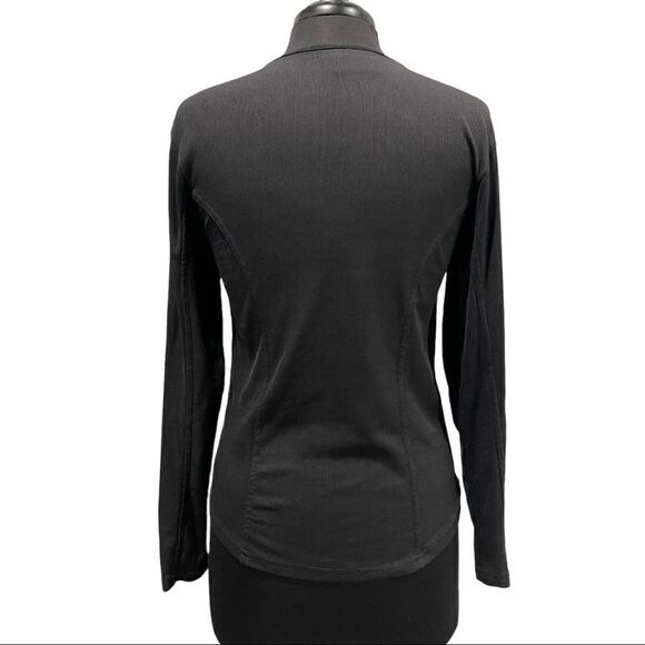 𝅺harley Davidson Black Ribbed Long Sleeve Fitted Crewneck Riding Top - Picture 7 of 13